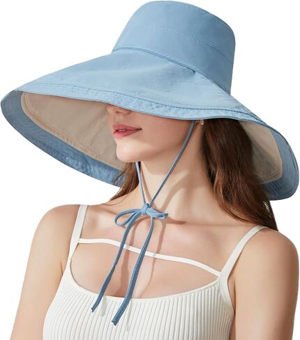 Women Bohemian Reversible Sun Hat Wide Brim Fishing Hats in Saudi Arabia