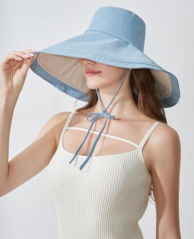 Women Bohemian Reversible Sun Hat Wide Brim Fishing Hats in Saudi Arabia