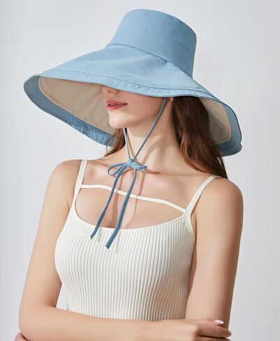 Women Bohemian Reversible Sun Hat Wide Brim Fishing Hats in Saudi Arabia