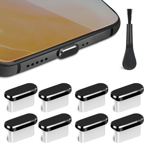 Sibba USB C Dust Plug 8 Pcs Anti Dust Cover Protector Cap Charging Port Cleaning Brush Maintenance Upkeep Repairs Kit All Purpose Model Compatible USB C Devices for Phone Laptop in Saudi Arabia