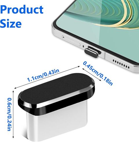 Sibba USB C Dust Plug 8 Pcs Anti Dust Cover Protector Cap Charging Port Cleaning Brush Maintenance Upkeep Repairs Kit All Purpose Model Compatible USB C Devices for Phone Laptop in Saudi Arabia
