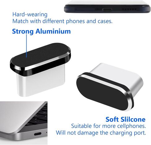 Sibba USB C Dust Plug 8 Pcs Anti Dust Cover Protector Cap Charging Port Cleaning Brush Maintenance Upkeep Repairs Kit All Purpose Model Compatible USB C Devices for Phone Laptop in Saudi Arabia