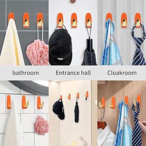 10 Pack Self Adhesive Hooks for Hanging Sticky Hooks Heavy Duty Wall Hangers Waterproof Sticky Holder Towel Hooks Wall Hook on Bathroom Kitchen Towel Robe Key Coat Bag Door（Grey） in Saudi Arabia