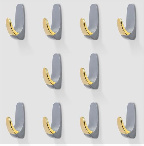 10 Pack Self Adhesive Hooks for Hanging Sticky Hooks Heavy Duty Wall Hangers Waterproof Sticky Holder Towel Hooks Wall Hook on Bathroom Kitchen Towel Robe Key Coat Bag Door（Grey） in Saudi Arabia