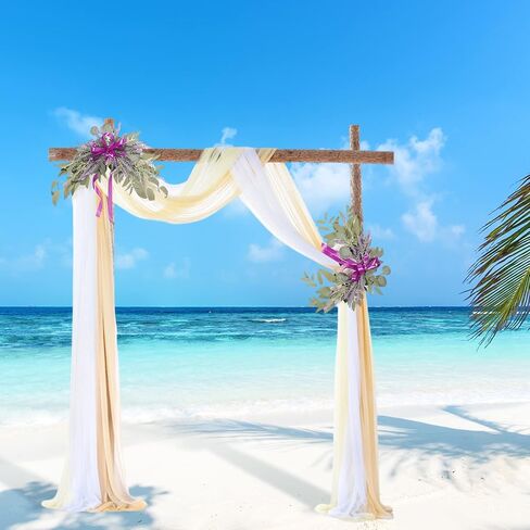 2PCS Wedding Arch Flowers, Artificial Red Rose Floral Swags, Silk Hanging Rose Garland with Green Leaves for Wedding Chair Arbor Wedding Ceremony Reception in Saudi Arabia