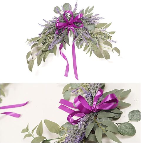 2PCS Wedding Arch Flowers, Artificial Red Rose Floral Swags, Silk Hanging Rose Garland with Green Leaves for Wedding Chair Arbor Wedding Ceremony Reception in Saudi Arabia