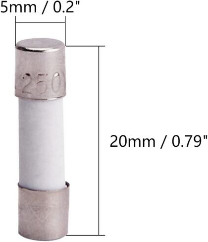 Fielect 5Pcs 250V 15Amp Fast Acting Ceramic Fuses 5mm x 20mm Ceramic Tube Fuses Fast Blow Ceramic Fuses in Saudi Arabia