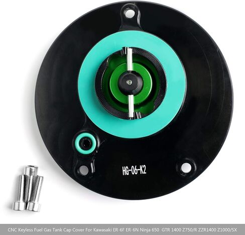 Areyourshop KEYLESS Fuel Cover Gas Tank Cap Black For Kawasaki ER-6F ER-6N Ninja 650 2009+, GTR 1400 2010+, Ninja 1000 ZX-10R 2008+, Ninja 600 ZX-6R 2009+, VERSYS 1000 ABS 2012-2018, Z800 2013-2016 in Saudi Arabia