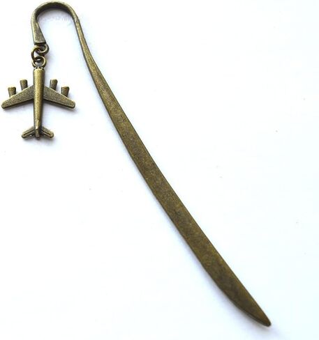 Airplane Charm Bookmark,Airplane Book Accessories,Bookmarks Christmas Gift idea, Metal Bookmark, Book Lover Gift Books in Saudi Arabia