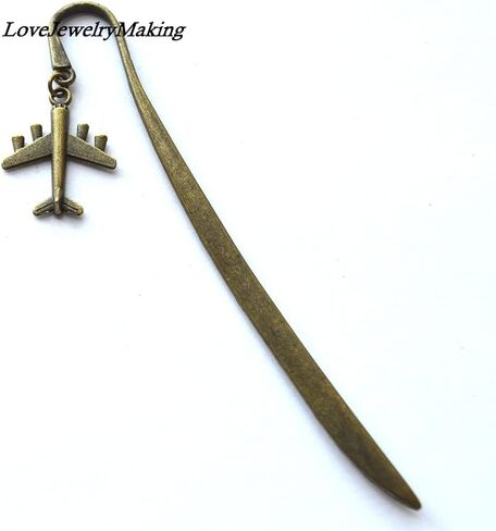 Airplane Charm Bookmark,Airplane Book Accessories,Bookmarks Christmas Gift idea, Metal Bookmark, Book Lover Gift Books in Saudi Arabia