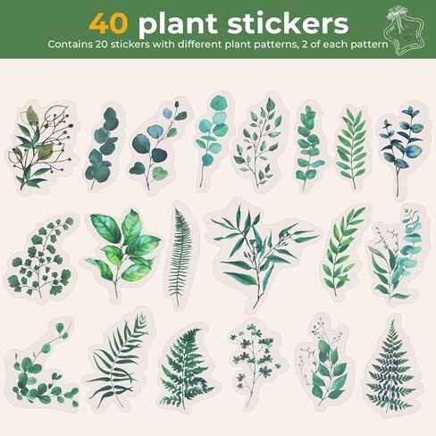 40 Pcs Glass Bottle Shaped Bookmark & 40 Pcs Plant Sticker, Dried Flower Bookmark Kit, Clear Bookmarks for Pressed Flowers, Pressed Flowers Bookmark Set with Tweezers for DIY Bookmarks in Kuwait
