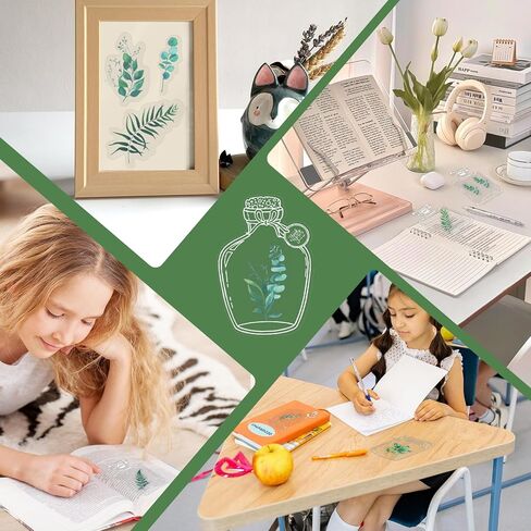 40 Pcs Glass Bottle Shaped Bookmark & 40 Pcs Plant Sticker, Dried Flower Bookmark Kit, Clear Bookmarks for Pressed Flowers, Pressed Flowers Bookmark Set with Tweezers for DIY Bookmarks in Kuwait