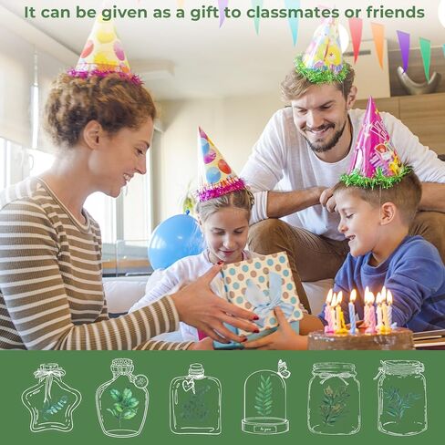 40 Pcs Glass Bottle Shaped Bookmark & 40 Pcs Plant Sticker, Dried Flower Bookmark Kit, Clear Bookmarks for Pressed Flowers, Pressed Flowers Bookmark Set with Tweezers for DIY Bookmarks in Kuwait