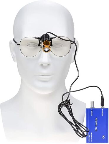 مصباح إضاءة LED للرأس قابل للحمل للأسنان من أجل جراحة الأسنان الطبية ومشبك معدني مع جسم بلاستيكي لتبديد الحرارة بسرعة (أزرق) in Kuwait