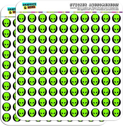 Alien Head Roswell 1/2" (0.5") Planner Calendar Scrapbooking Crafting Stickers - Clear in Saudi Arabia