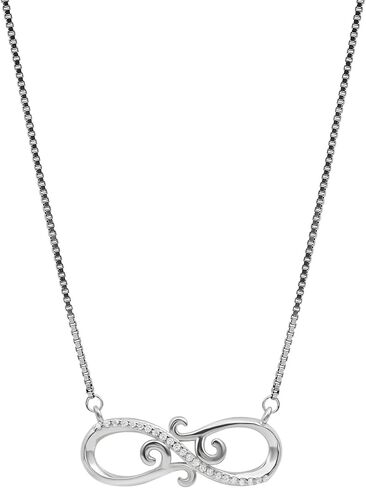 قلادة إنفينيتي من الألماس المقلد NW، قلادة من الفضة الإسترلينية مطلية بالذهب عيار 14 قيراط، هدية عيد الميلاد لها (زركون بجودة AAAAA، الشهادة متضمنة) in Kuwait