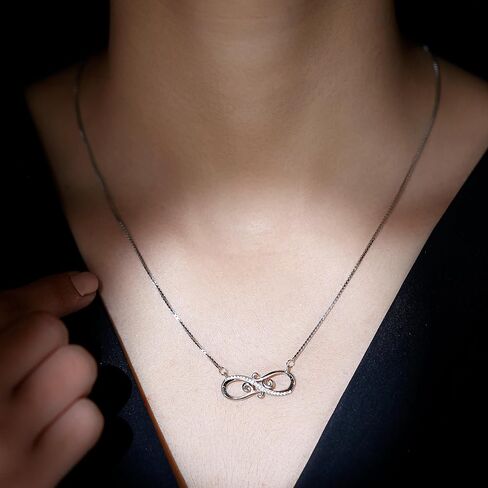 قلادة إنفينيتي من الألماس المقلد NW، قلادة من الفضة الإسترلينية مطلية بالذهب عيار 14 قيراط، هدية عيد الميلاد لها (زركون بجودة AAAAA، الشهادة متضمنة) in Kuwait