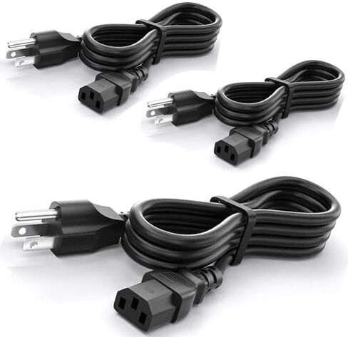 3 Prong Monitor Power Cable, CYD 4FT(1.2m) AC Power Cord Compatible with Samsung, Toshiba, LG, Sharp, Sony, AOC, Acer, Asus, ViewSonic, Dell, Compaq Computer Power Cable, 2Pack in Saudi Arabia