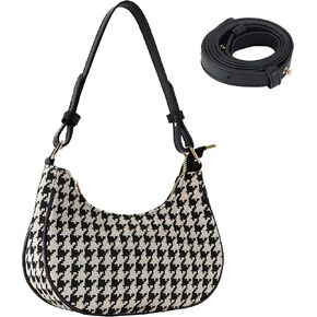 Shoulder Bag for Women Crossbody Purse Hobo Bag Winter Retro Houndstooth tote with Zipper Closure in Kuwait