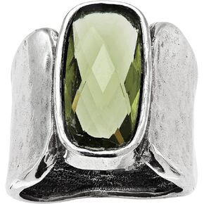 Silpada 'Zircon Token' Olive Green Cubic Zirconia Ring in Sterling Silver
