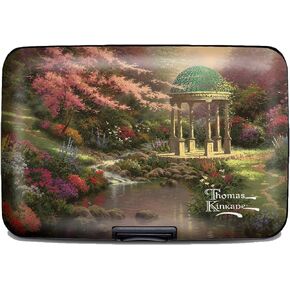 Thomas Kinkade Armored Wallet RFID Secure Data Theft Protection Credit Card Case (Sunset On Lamplight Lane)