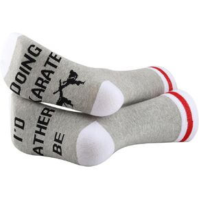 G2TUP 2 Pairs Karate Gift I'd Rather Be Doing Karate Socks Karate Lover Socks Martial Arts Gift Taekwondo Game Gift