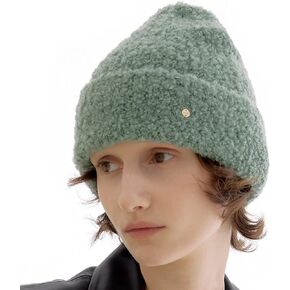 UNDERCONTROL Gold Circle Label Unisex Fall Winter Boucle Wool Mixed Warm Cuffed Rollup Beanie Korea Knit Skull Ski Hat
