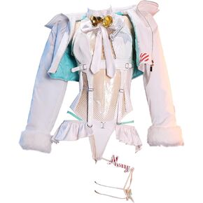 Cosplay.fm Women Game Cosplay Costume Winter Shopper Cosplay Costume White Sexy Bodysuit Set
