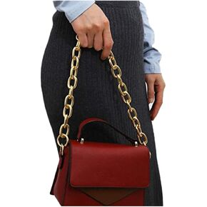 Fashionable O Shape Chunky Metal Purse Chains Shoulder Bag Handle Shoulder Straps Replacement for Women's Handbags (Gold)