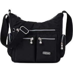 NOTAG Nylon Crossbody Bag for Women Lightweight Shoulder Bags Zipper Multipockets Messenger Handbags Purses