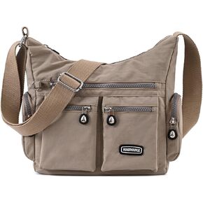 NOTAG Nylon Crossbody Bag for Women Lightweight Shoulder Bags Zipper Multipockets Messenger Handbags Purses