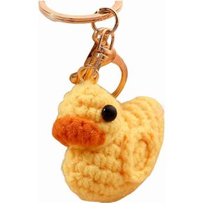 crochet duck keychain, cute plush animal key chain for backpacks, bag accessories charms kawaii duck jewelry gifts