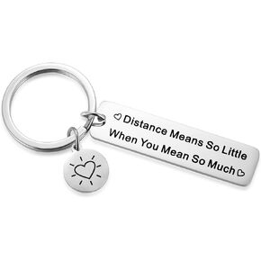 Long Distance Relationship Keychain for Girlfriend Boyfriend, Wife, Husband, Friend Leaving Going Away Gift
