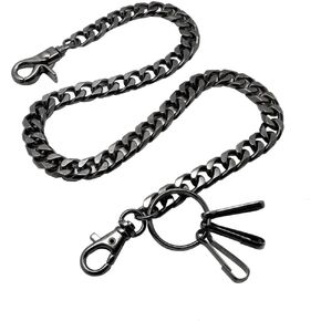 Soft Cut Curb Cuban Link wallet chain Swivel Trigger snap Biker Punk Key chain