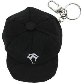 Bioworld Ghostface Logo Black Mini Wool Hat Keychain With Storage Pocket