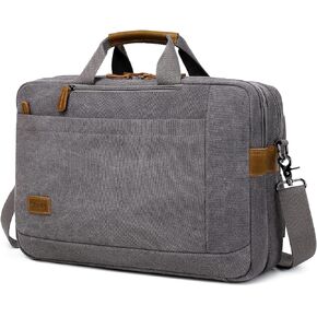 Faux Leather Messenger Bag for Men | 17-17.3 Inch Leather Mens Laptop Bag Leather Briefcasen Convertible Backpack 3 in 1 Computer Handbags Work Bag Shoulder Crossbody Bag Office | Vintage Brown