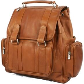 Double Loop Flap-Over Laptop Backpack, Black, One Size