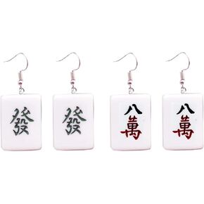 Personality Poker Dangle Earrings Metal Alloy Game cards Simulate Cool Funny Earrings for Women Girls