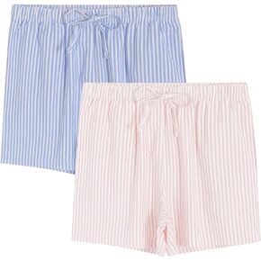 Latuza Women's Cotton Pajama Shorts Soft Seersucker Sleep Shorts Pack