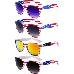 knliwkm American Flag Sunglasses for Men USA American Flag Glasses Fourth of July Accessories