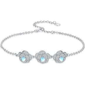 LWQQWL Camellia Flower Bracelet 925 Sterling Silver Flower Tennis Bracelet Birth Flower Jewelry for Women Girls Birthday Christmas Gifts
