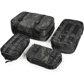 4 Set Tactical Packing Cubes ，Compressible Mesh Duffle Storage Bag,Portable Edc Molle Pouch Organizer. (MC)