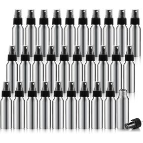 Tessco 2.7oz/ 80ml Aluminum Fine Mist Spray Bottles Reusable Metal Atomizer Bottles Fine Mist Sprayer Essential Oil Storage with Black Pump for Travel Cosmetic Perfume Toner Face Spray(50 Pcs)