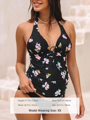 CUPSHE Women's Tankini Sets Maternity Swimsuit Halter V Neck Pregnancy Swimwear Back Hook in Saudi Arabia