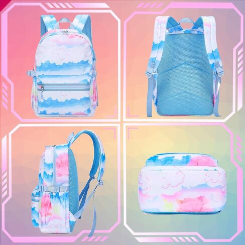 Dorlubel Girls Princess Backpack Elementary School, Heart Shape Print Backpack Cute Kids Kindergarten Preschool Bookbag With Lunch Bag and Pencil Case (Purple Heart Shape) in Saudi Arabia