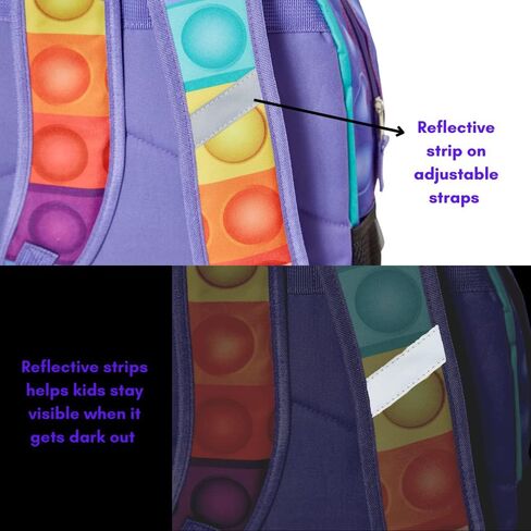 RALME Printed Fidget Popper Backpack Set for Kids with Pop It Keychain Bubble Poppers and Pencil Case in Kuwait