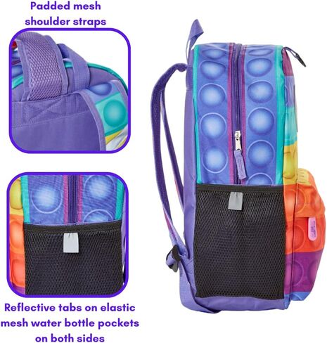 RALME Printed Fidget Popper Backpack Set for Kids with Pop It Keychain Bubble Poppers and Pencil Case in Kuwait