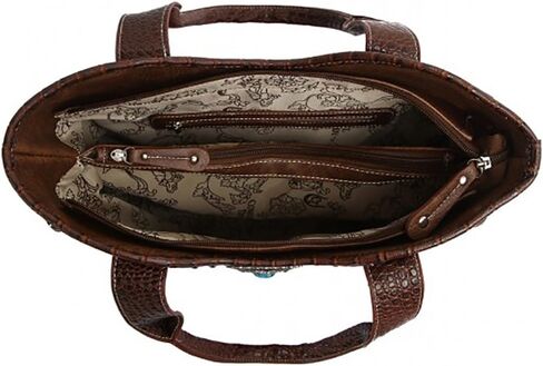Western Handbag - Classic Concho Embossed Concealed Carry Shoulder Bag with Fringe in Kuwait