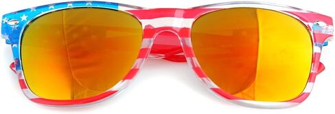 American America USA Flag Sunglasses Patriotic Clear Frame Classic 80s in Saudi Arabia
