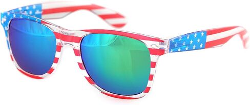 American America USA Flag Sunglasses Patriotic Clear Frame Classic 80s in Saudi Arabia
